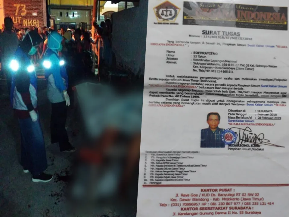 Bramacorah Tewas di Tanah Merah Punya Kartu Pers