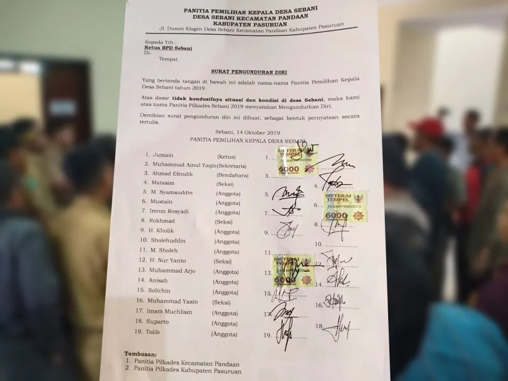 19 Panitia Pilkades Sebani Pasuruan Mundur