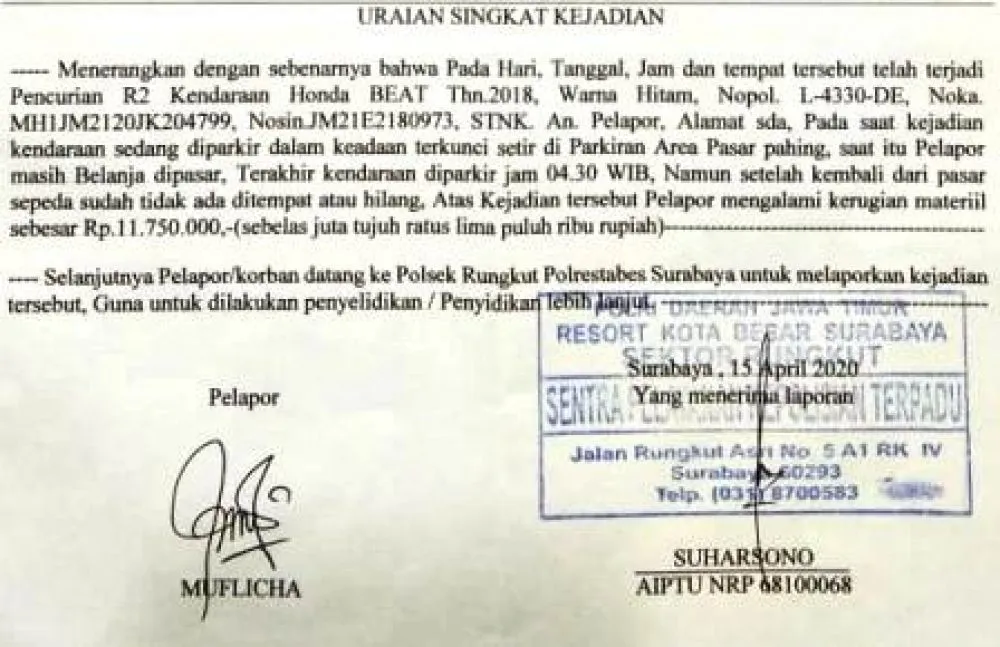 Awas! Pasar Paing Rungkut Kidul Rawan Curanmor