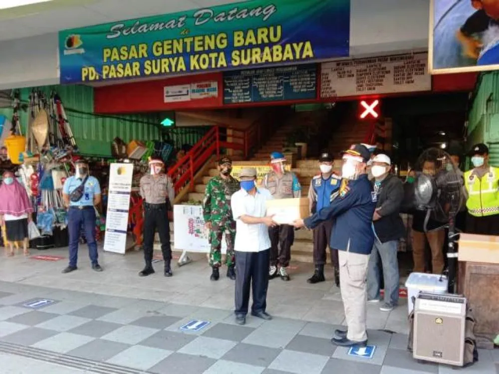 Subdit Kamsel Ditlantas Polda Jatim Keliling Pasar