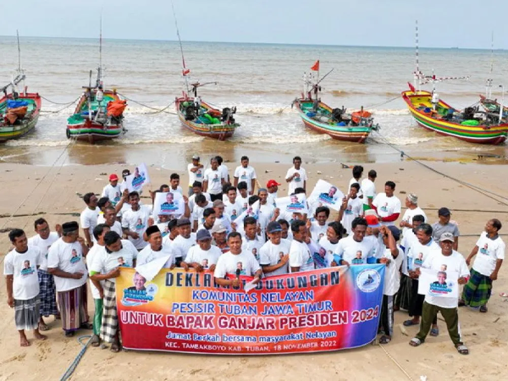 Komunitas Nelayan Pesisir Tuban Kompak Dukung Ganjar Presiden 2024