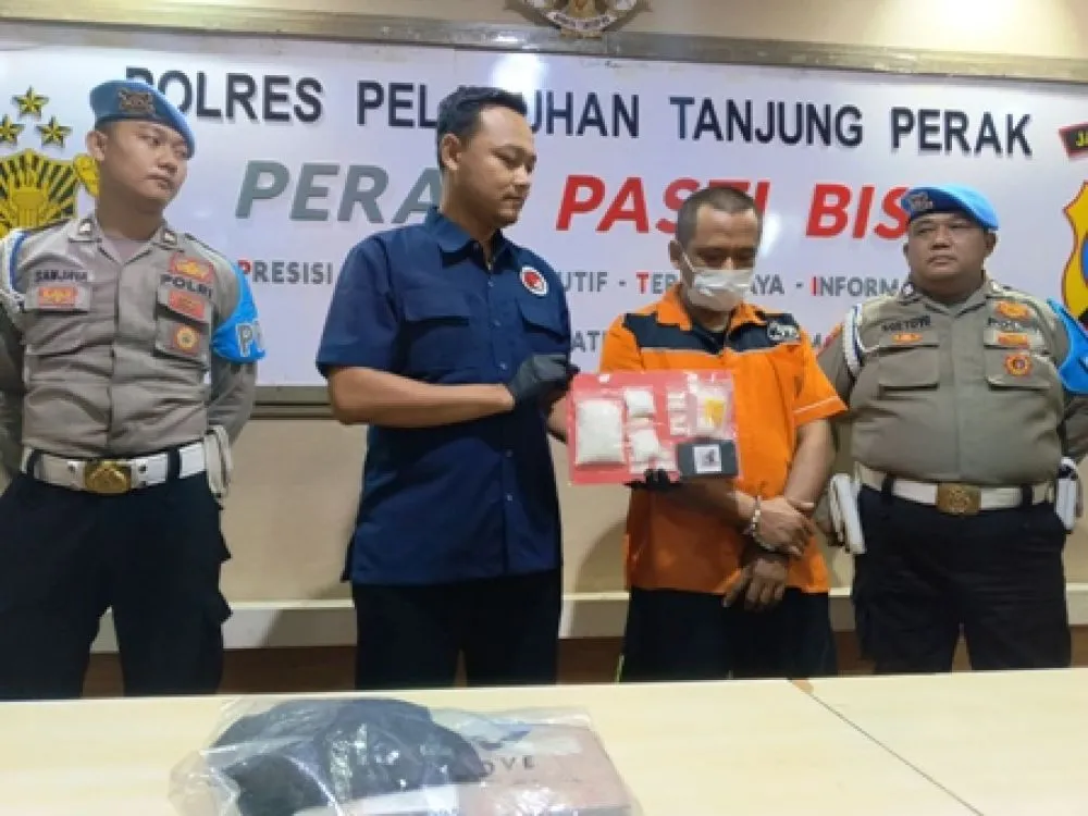 Reskoba Polres Pelabuhan Tanjung Perak Tangkap Residivis Sabu Gresik