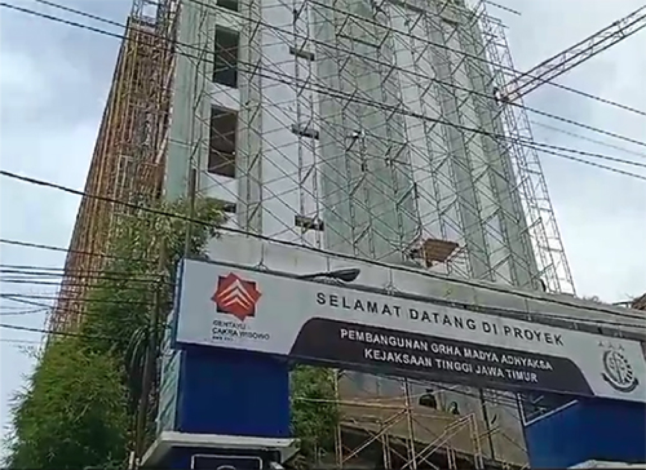 Akhir Tahun 2024 Kontraktor Belum Selesaikan Pembangunan Grha Madya Adhyaksa Kejati Jatim