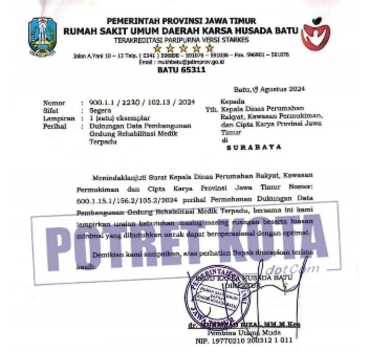 Direktur RSUD Karsa Husada Batu Tak Paham Lelang Jasa Konsultansi