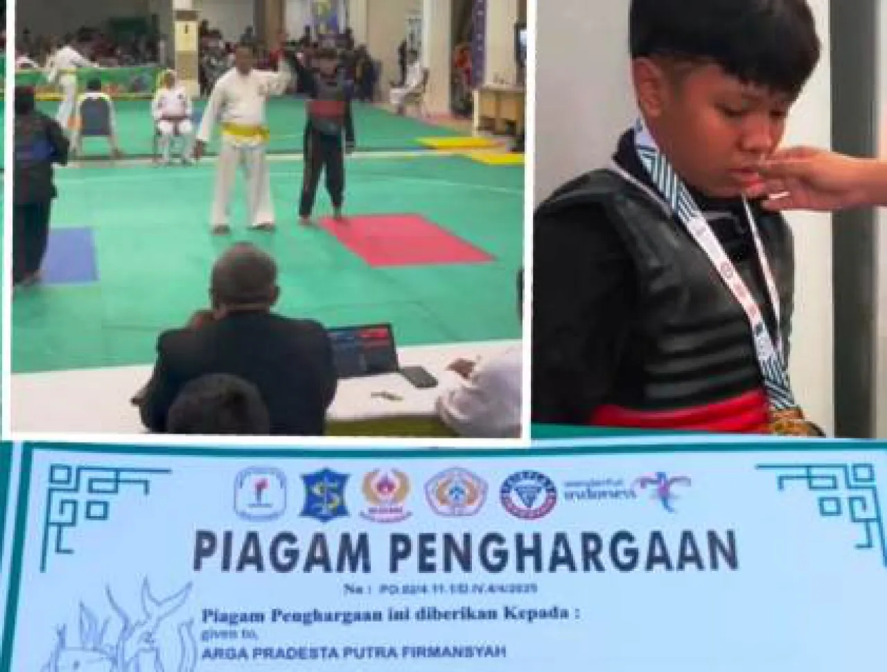 Arga Pradesta Raih Medali Emas Kejuaraan Pencak Silat Nasional Piala Walikota Surabaya 2025