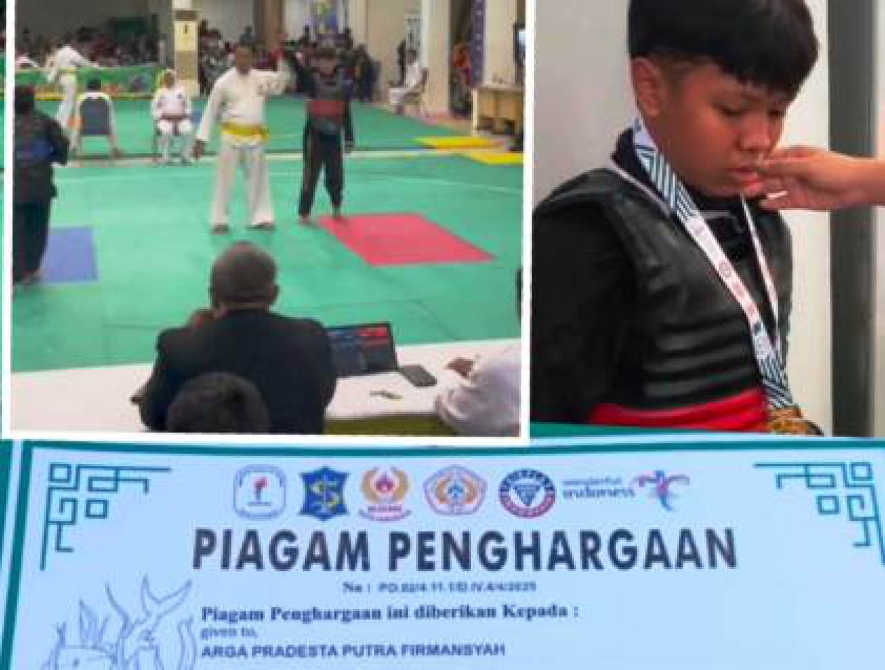 Arga Pradesta Raih Medali Emas Kejuaraan Pencak Silat Nasional Piala Walikota Surabaya 2025