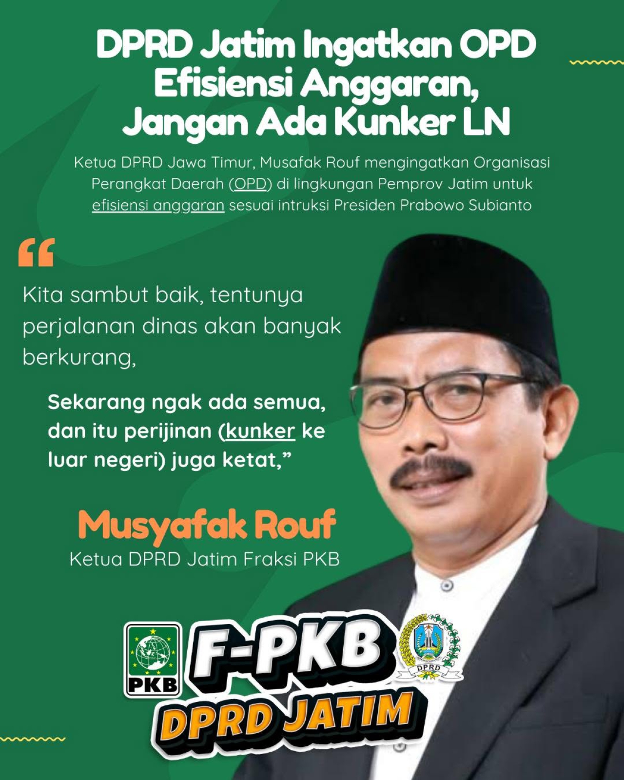 Pengumuman dari Ketua DPRD Jatim, 8 Mei 2025.