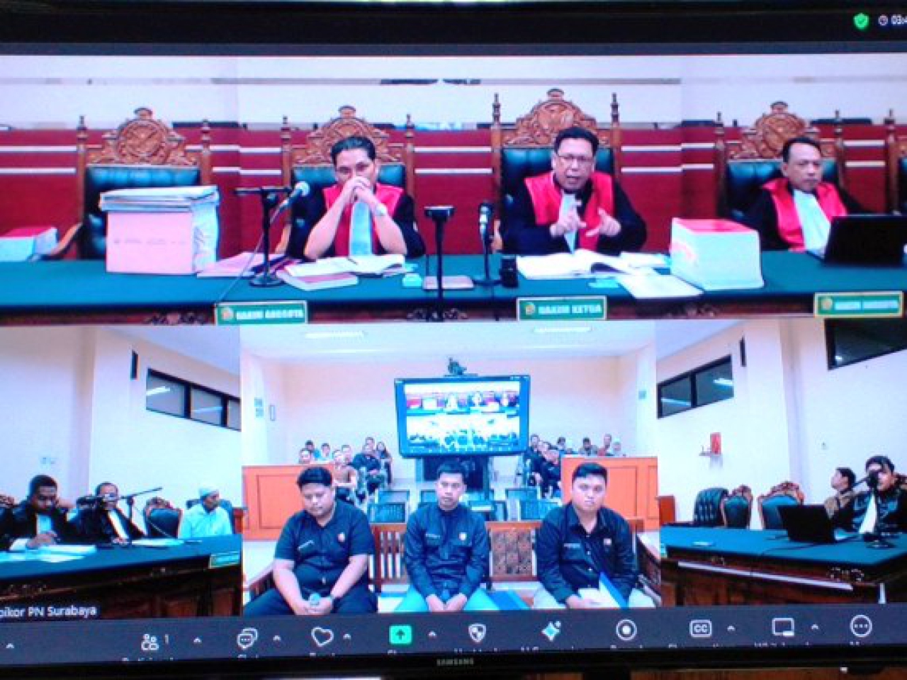 (dari kiri layar) Lanang Eroica Ridho Illahi, Wahyudi dan Ainun Ni'am