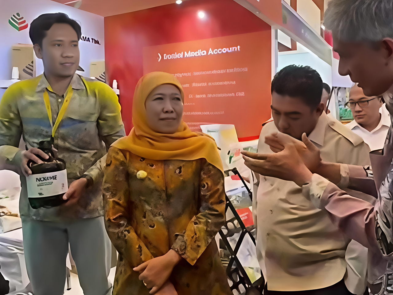 Gubernur Jatim Khofifah Indar Parawansa saat pembukaan National Sugar Summit (NSS) 2025 di Ballroom Grand City Convex, Surabaya, Rabu (17/12/2025).
