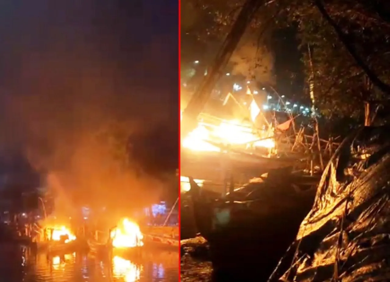 Tawuran Antar Nelayan di Pasuruan Beberapa Perahu Dibakar Massa 