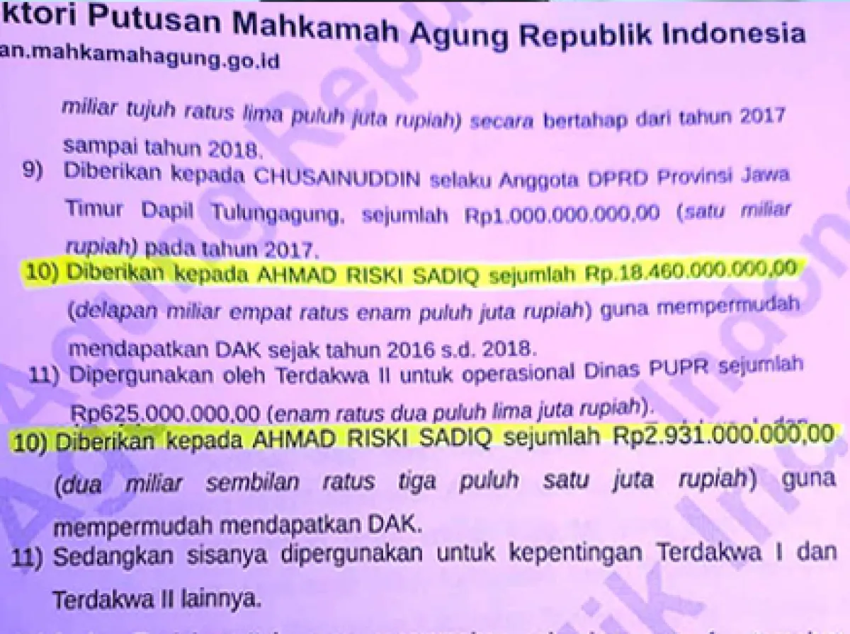 Putusan pengadilan.