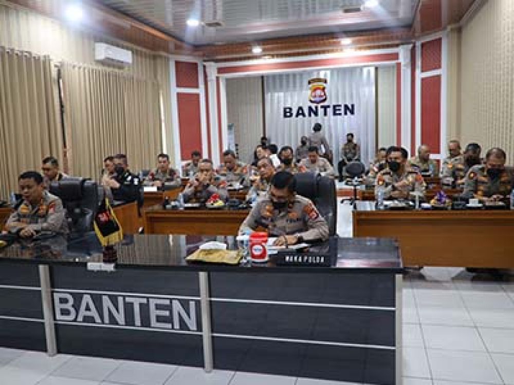 Rapat Anev Ditlantas Polda Banten, Selasa 10 Mei 2022.