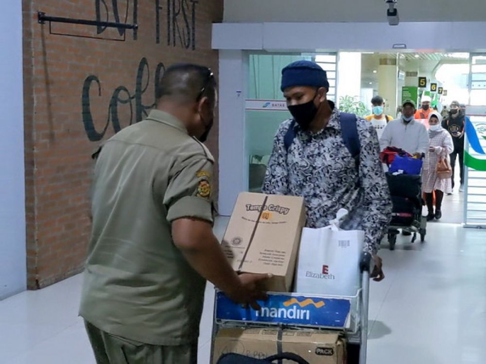 Situasi Arus Balik di Bandara SAMS Sepinggan Balikpapan.