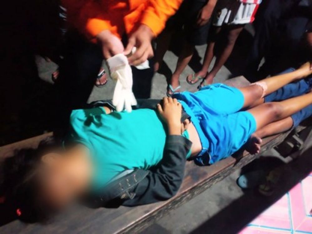 korban ZR di depan gereja Tambak Asri