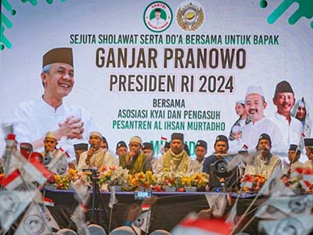 2500 Santri bersolawat dan doa bersama untuk Ganjar Pranowo Capres 2024.
