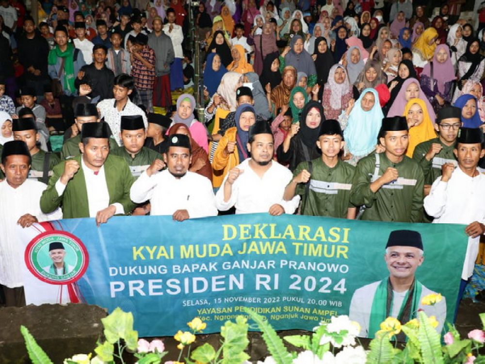 Kyai Muda Nganjuk Doa Bersama dan Deklarasi Dukung Ganjar di 2024