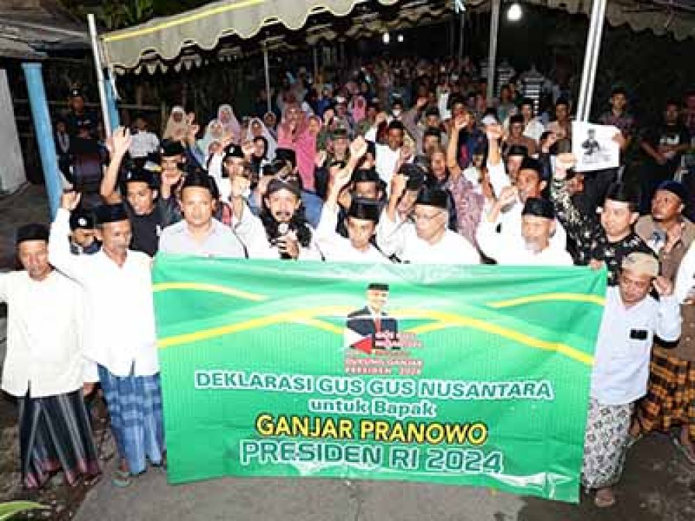 Relawan Gus-Gus Nusantara (GGN) di Kabupaten Blitar saat mendeklarasikan dukungan kepada Ganjar Pranowo agar menjadi Presiden RI 2024.