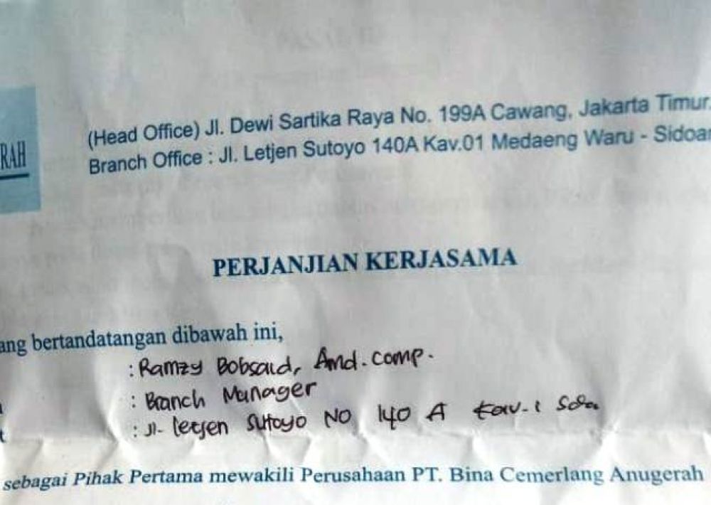 PT Bina Cemerlang Anugerah Akali Calon Pekerja?