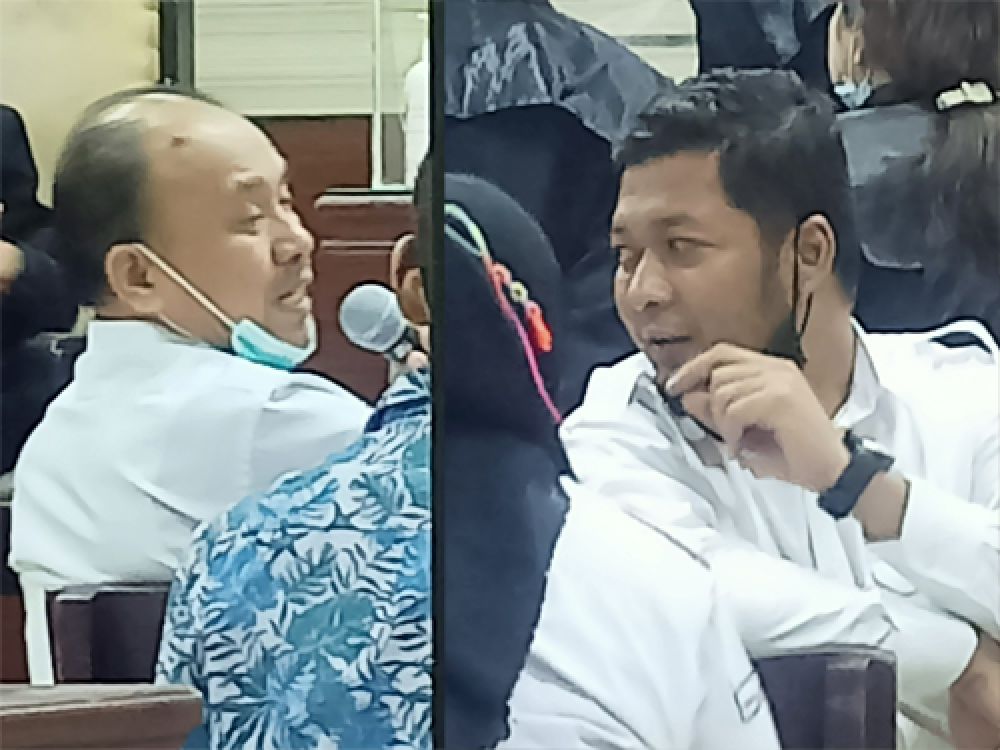 (kiri) Setiyo (kanan) Sebastian Bayu PT SPU 
