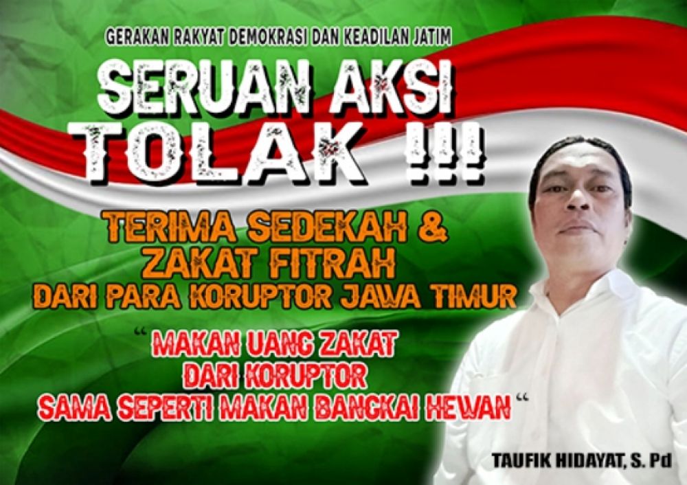 Poster Seruan Tolak Terima Sedakah & Zakat dari Koruptor
